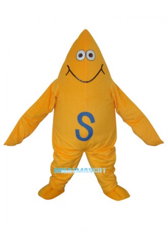 Yellow Starfish Short Plush Adult Mascot Costume Free Shipping