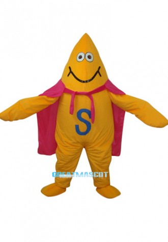Yellow Starfish Short Plush Adult Mascot Funny Costume Free Shipping