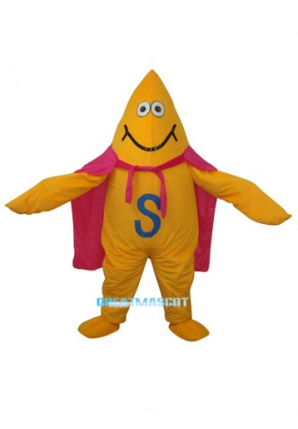 Yellow Starfish Short Plush Adult Mascot Funny Costume Free Shipping