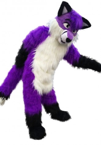 Plush Purple Wolf Husky Mascot Costume