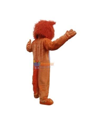 Plush Orange Wolf Mascot Costume