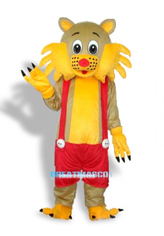 Yellow Face Cat Adult Mascot Costume