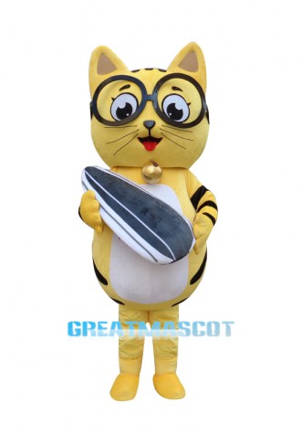 Yellow Cat Mascot Adult Costume Free Shipping