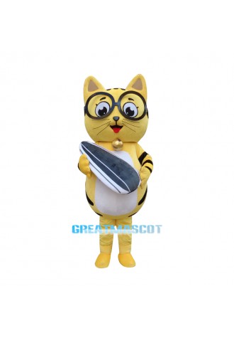 Yellow Cat Mascot Adult Costume Free Shipping