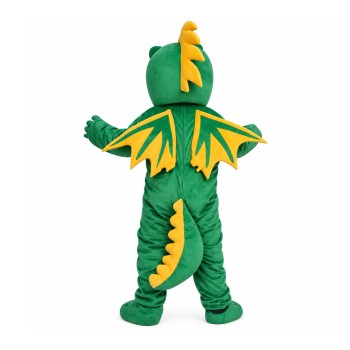 Cartoon Green & Yellow Dinosaur Mascot Costume