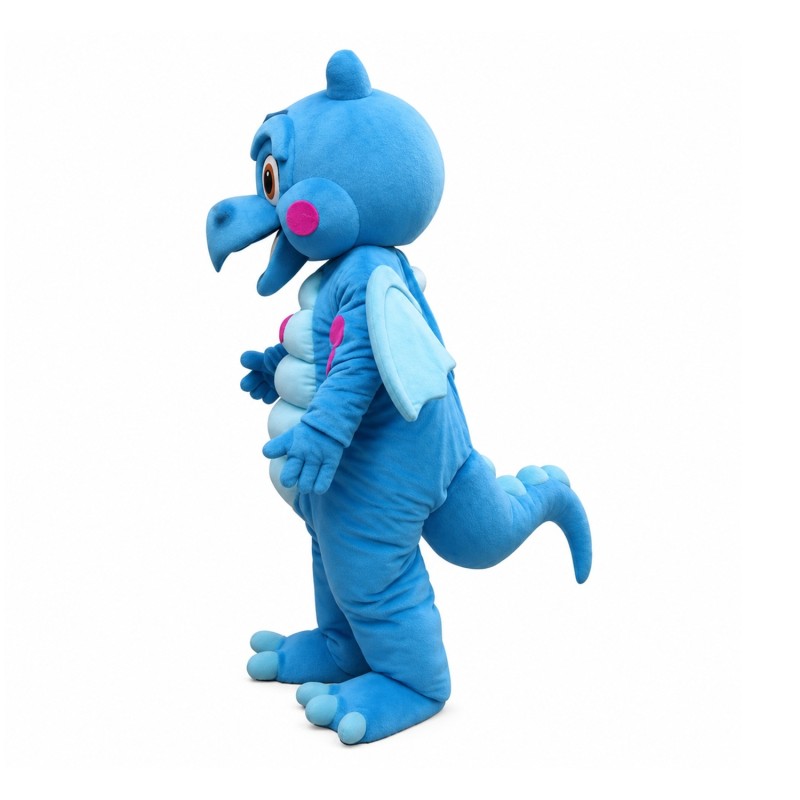 Adult Blue Dinosaur With Wings Mascot Costume