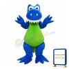 Adult Cartoon Happy Blue & Green Crocodile Mascot Costume