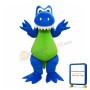 Adult Cartoon Happy Blue & Green Crocodile Mascot Costume