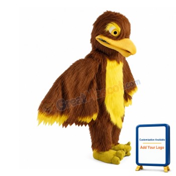 Adult Brown & Yellow Eagle Mascot Costume