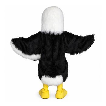 Happy Black & White Eagle Mascot Costume