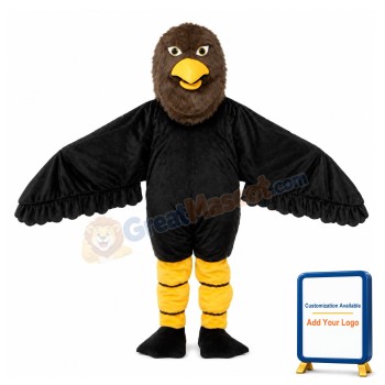 Adult Strong Black & Brown Eagle Mascot Costume