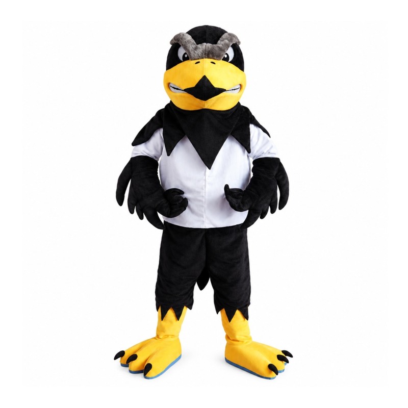 Fierce Black & White Eagle Mascot Costume For Adult