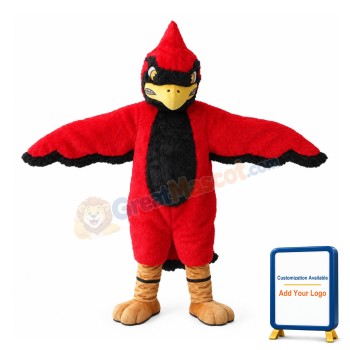 Adult Size Scary Black & Red Eagle Mascot Costume