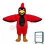 Long Fur Red & Black Eagle Mascot Costume