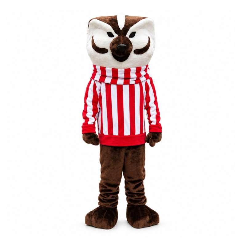New Cartoon Unisex Brown Fox With Striped Top Mascot Costume