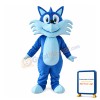 Smiling Blue Fox Mascot Costume For Carnival