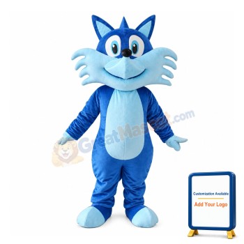 Smiling Blue Fox Mascot Costume For Carnival