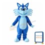 Smiling Blue Fox Mascot Costume For Carnival