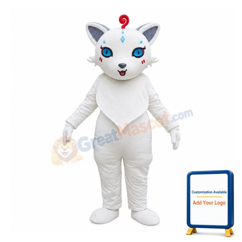 Professional New Kind Cartoon White Fox Mascot Costume
