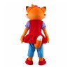Fancy Cute Smiling Fox With Red Dress Mascot Costume