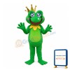 Funny Smiling Frog With Crown Mascot Costume For Adult