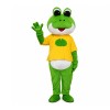 Lovely Cartoon Smiling Frog With Yellow Shirt Mascot Costume