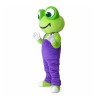 Adult Size Frog With Purple Rompers Mascot Costume
