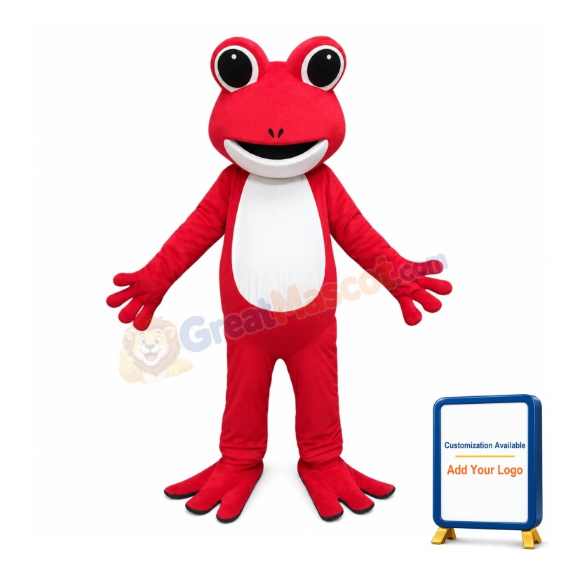 Fancy Cute Pink Frog Mascot Costume