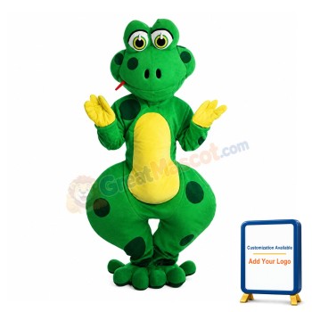 Professional Cartoon Green Snake Mascot Costume