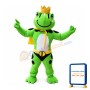 Strong Crown Frog With Yellow Cloak Mascot Costume