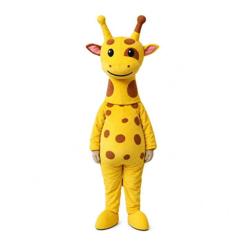 Cute Plush Yellow Giraffe Mascot Costume