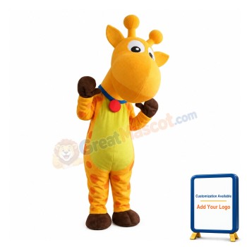 Lovely Cartoon Orange Giraffe Mascot Costume For Festival