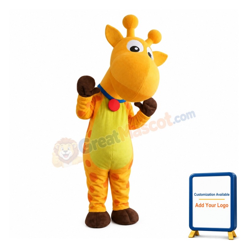 Lovely Cartoon Orange Giraffe Mascot Costume For Festival