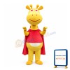 New Kind Smiling Yellow Giraffe With Red Cloak Mascot Costume