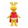 New Kind Smiling Yellow Giraffe With Red Cloak Mascot Costume