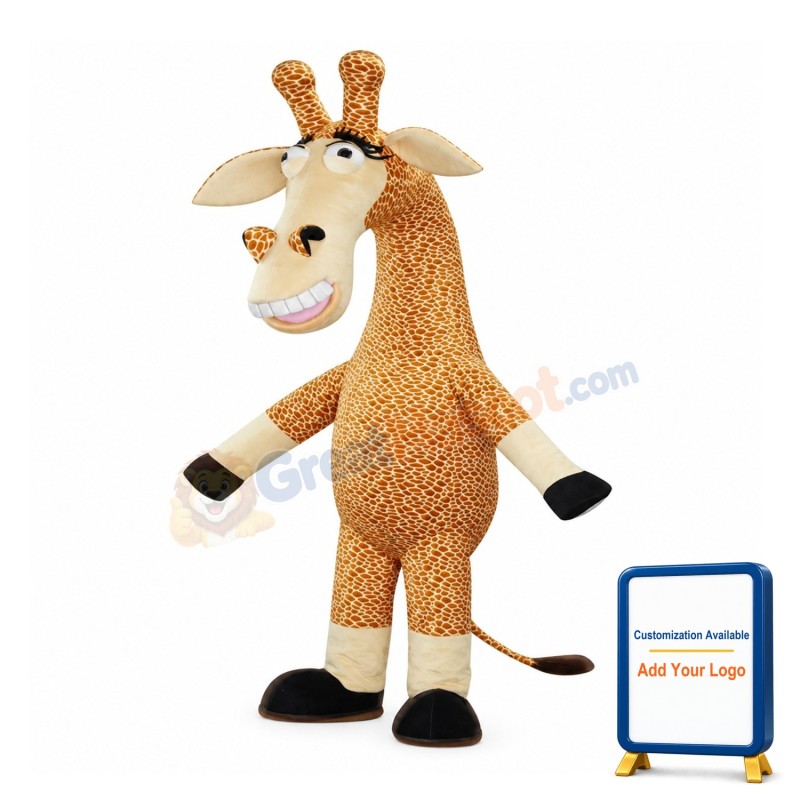 Adult Size Cartoon Giraffe Mascot Costume For Party Event