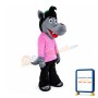 Friendly Wolf With Red Top Mascot Costume