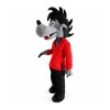 Friendly Wolf With Red Top Mascot Costume