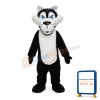 Classic Black & White Wolf Mascot Costume