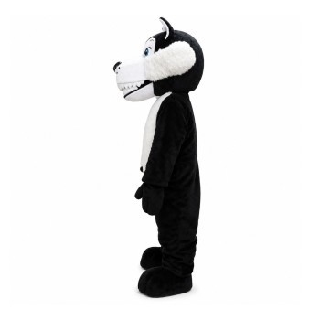 Classic Black & White Wolf Mascot Costume