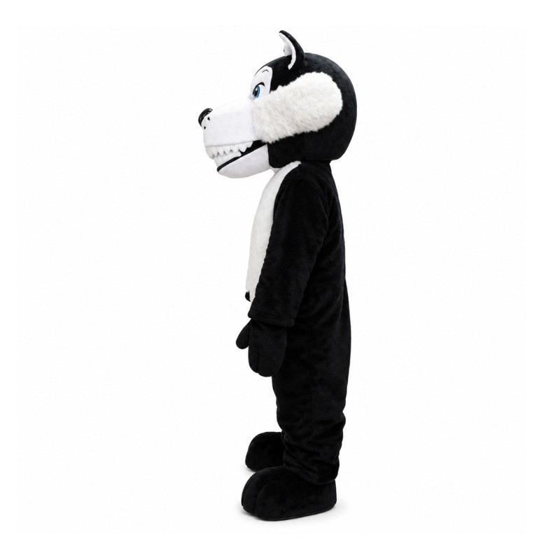 Classic Black & White Wolf Mascot Costume