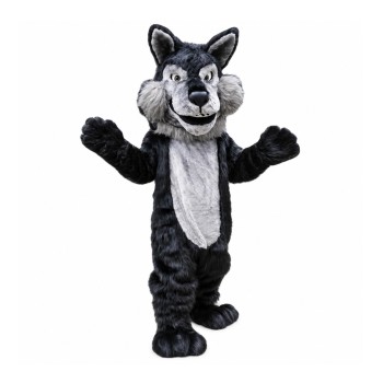 Fancy Cartoon Black Wolf Mascot Costume For Adult