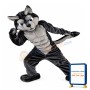 Strong Black & Grey Wolf Mascot Costume