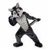 Strong Black & Grey Wolf Mascot Costume