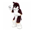 Long Fur Brown & White Wolf Mascot Costume