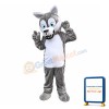 Cartoon Plush Grey Wolf Mascot Costume