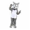 Cartoon Plush Grey Wolf Mascot Costume