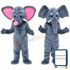 Lovely Grey Elephant With Pink Ears Mascot Costume