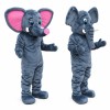 Lovely Grey Elephant With Pink Ears Mascot Costume