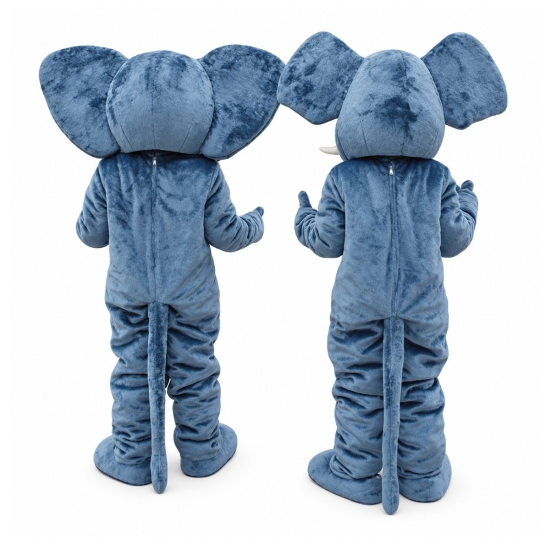 Lovely Grey Elephant With Pink Ears Mascot Costume